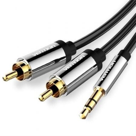 Cabo Estéreo Vention BCFBJ/ Jack 3.5 Macho - 2x RCA Macho/ 5m/ Preto