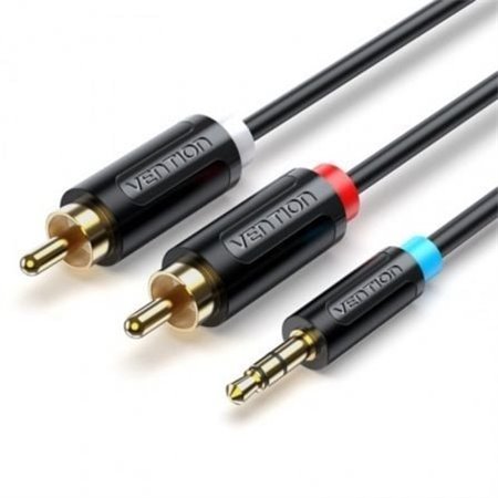 Cabo Estéreo Vention BCLBF/ Jack 3.5 Macho - 2x RCA Macho/ 1m/ Preto