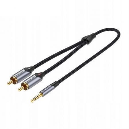 Cabo Estéreo Vention BCNBF/ Jack 3.5 Macho - 2x RCA Macho/ 1m/ Cinza