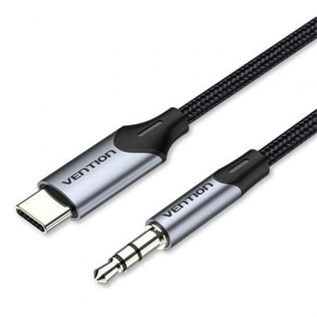 Cabo Conversor Audio Vention BGKHF/ USB Tipo-C Macho - Jack 3.5 Macho/ 1m/ Cinza