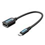 Cabo USB 2.0 Vention CCUBB/ MicroUSB Macho - USB Fêmea/ 480Mbps/ 15cm/ Preto