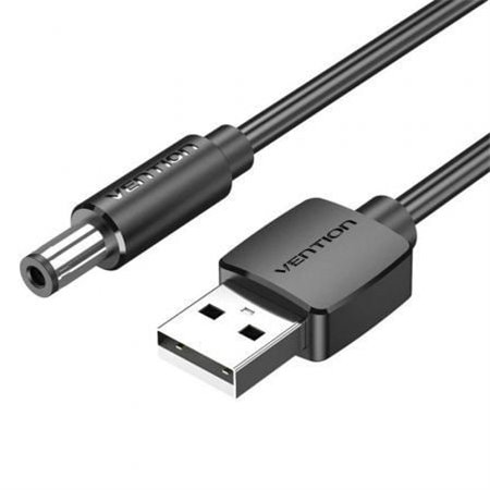 Cabo Alimentação Vention CEYBD/ USB-A Macho - DC 5.5mm Macho/ 50cm/ Preto