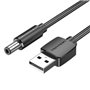 Cabo Alimentação Vention CEYBD/ USB-A Macho - DC 5.5mm Macho/ 50cm/ Preto