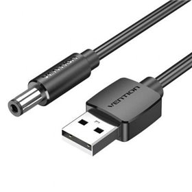 Cabo Alimentação Vention CEYBG/ USB-A Macho - DC 5.5mm Macho/ 1.5m/ Preto
