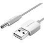 Cabo Alimentação Vention CEYWD/ USB-A Macho - DC 5.5mm Macho/ 50cm/ Branco