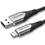 Cabo USB 2.0 Vention COAHF/ USB Macho - MicroUSB Macho/ Até 60W/ 480Mbps/ 1m/ Cinza