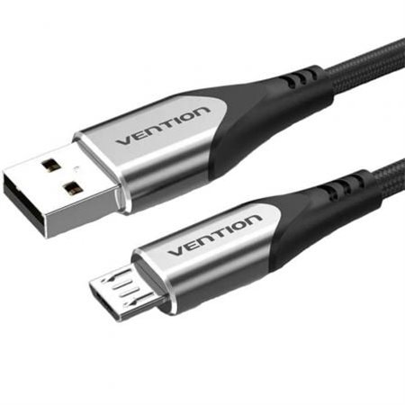 Cabo USB 2.0 Vention COAHG/ USB Macho - MicroUSB Macho/ Até 60W/ 480Mbps/ 1.5m/ Cinza