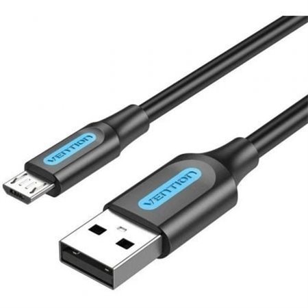 Cabo USB 2.0 Vention COLBC/ USB Macho - MicroUSB Macho/ Até 60W/ 480Mbps/ 25cm/ Preto