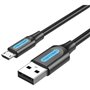 Cabo USB 2.0 Vention COLBC/ USB Macho - MicroUSB Macho/ Até 60W/ 480Mbps/ 25cm/ Preto