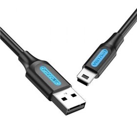Cabo USB 2.0 Vention COMBF, USB Macho - MiniUSB Macho, Até 10W, 480Mbps, 1m, Preto Cabo USB 2.0 Vention COMBF/ USB Macho - MiniUSB Macho/ Até 10W/ 480Mbps/ 1m/ Preto