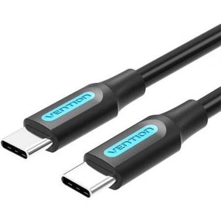 Cabo USB 2.0 Tipo-C Vention COSBD/ USB Tipo-C Macho - USB Tipo-C Macho/ Até 60W/ 480Mbps/ 50cm/ Preto