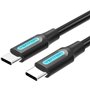 Cabo USB 2.0 Tipo-C Vention COSBD/ USB Tipo-C Macho - USB Tipo-C Macho/ Até 60W/ 480Mbps/ 50cm/ Preto