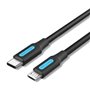 Cabo USB 2.0 Tipo-C Vention COVBF/ USB Tipo-C Macho - MicroUSB Macho/ Até 10W/ 480Mbps/ 1m/ Preto