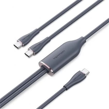 Cabo USB Tipo-C Vention CTMBG/ USB Tipo-C Macho - 2 x USB Tipo-C Macho/ Até 100W/ 480Mbps/ 1.5m/ Preto