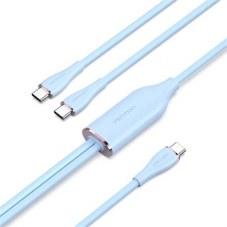 Cabo USB Tipo-C Vention CTMSG/ USB Tipo-C Macho - 2 x USB Tipo-C Macho/ Até 100W/ 480Mbps/ 1.5m/ Azul