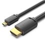 Cabo Micro HDMI 2.0 4K Vention AGIBG/ HDMI Macho - Micro HDMI Macho/ 1.5m/ Preto