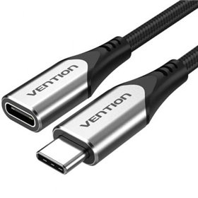 Extensão USB 3.1 Tipo-C Vention TABHF/ USB Tipo-C Macho - USB Tipo-C Fêmea/ Até 60W/ 5Gbps/ 1m/ Cinza