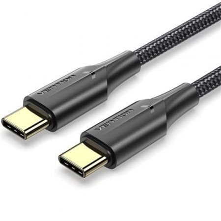 Cabo USB 2.0 Tipo-C 3A Vention TAUBH/ USB Tipo-C Macho - USB Tipo-C Macho/ Até 60W/ 480Mbps/ 2m/ Preto