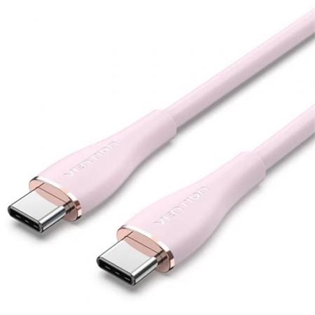 Cabo USB 2.0 Tipo-C Vention TAWPF/ USB Tipo-C Macho - USB Tipo-C Macho/ Até 100W/ 480Mbps/ 1m/ Rosa