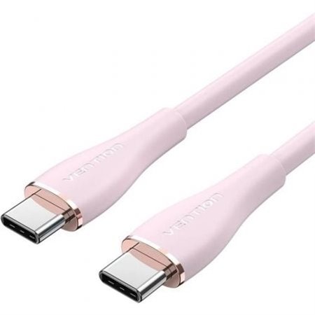 Cabo USB 2.0 Tipo-C Vention TAWPG/ USB Tipo-C Macho - USB Tipo-C Macho/ Até 100W/ 480Mbps/ 1.5m/ Rosa