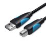 Cabo USB 2.0 Impressora Vention VAS-A16-B100/ USB Tipo-B Macho - USB Macho/ 480Mbps/ 1m/ Preto