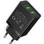 Carregador de Parede Vention FBAB0-EU/ 2xUSB/ 18W/ Preto