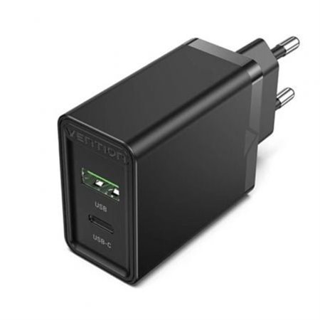 Carregador de Parede Vention FBBB0-EU/ 1xUSB Tipo-C/ 1xUSB/ 20W