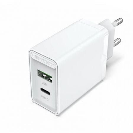 Carregador de Parede Vention FBBW0-EU/ 1xUSB Tipo-C/ 1x USB/ 20W