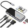 Docking USB Tipo-C Vention TFGHB/ 1xVGA/ 1xHDMI/ 4xUSB/ 1xUSB Tipo-C PD/ 1xRJ45/ 1xLeitor Placas SD/ Cinza