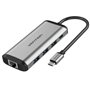 Docking USB Tipo-C Vention THAHB/ 1xHDMI/ 3xUSB/ 1xUSB Tipo-C PD/ 1xRJ45/ 1xLeitor Placas/ 1xAudio/ Cinza