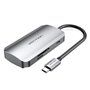 Docking USB Tipo-C Vention TNHHB/ 3xUSB/ 1xUSB Tipo-C PD/ 1xLeitor Placas SD e MicroSD/ Cinza