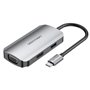 Docking USB Tipo-C Vention TOAHB/ 1xHDMI/ 1xVGA/ 1xUSB/ 1xUSB Tipo-C PD/ Cinza