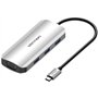 Docking USB Tipo-C Vention TOIHB/ 1xHDMI/ 1xVGA/ 3xUSB/ 1xUSB Tipo-C PD/ Cinza