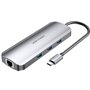 Docking USB Tipo-C Vention TOLHB/ 1xHDMI/ 3xUSB/ 1xUSB Tipo-C PD/ 1xRJ45/ 1xLeitor Placas SD/ 1x MicroSD/ Jack 3.5/ Cinza