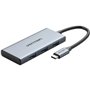 Docking USB Tipo-C Vention TOOHB/ 1xHDMI/ 3xUSB/ 1xLeitor Placas SD e MicroSD/ Cinza