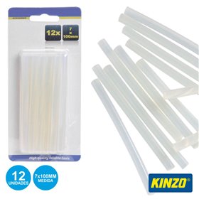 Conjunto de 12 Barras de Cola Quente 7Mm Transparentes