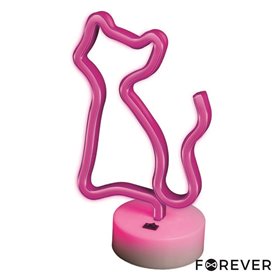 Luz LED Neon em Forma de Gato c/ Base