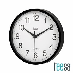 Relógio de Parede Redondo Preto Ø25cm Teesa