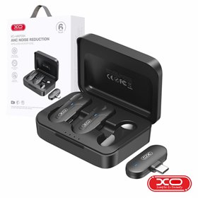 Conjunto 2X Microfones Lapela s/Fios c/Receptor USB-C XO Conjunto 2X Microfones Lapela s/Fios c/Receptor USB-C XO