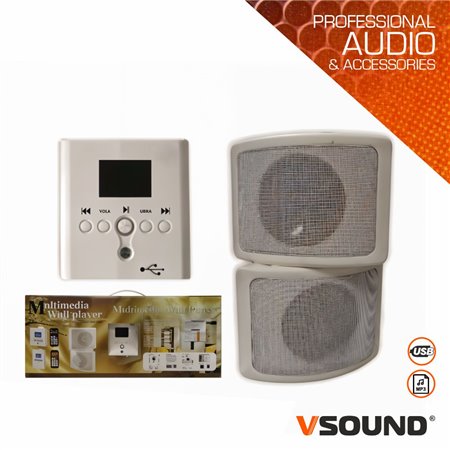 Pack Amplificador MP3 Com 2 Colunas Vsound