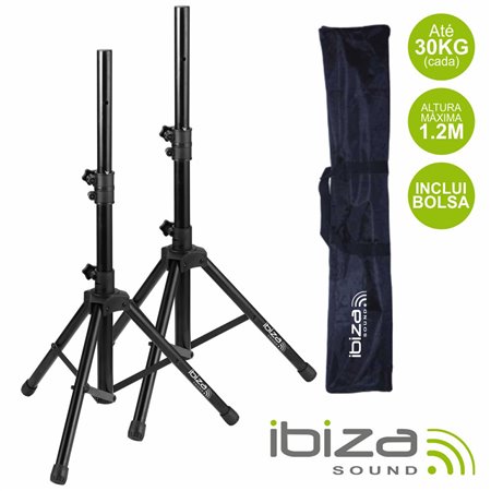 Conjunto 2 Suportes p/ Colunas c/ Bolsa 1.2M 30Kg Ibiza