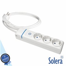 Tomada Elétrica c/ 3 Saídas Interruptor 1.5M Branco Solera