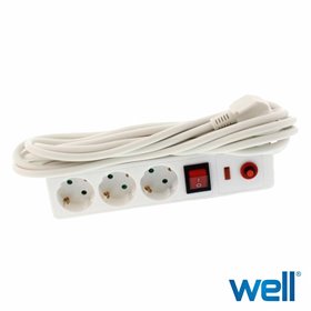 Tomada Elétrica c/ 3 Saídas Interruptor Picos 3X1.5 3M Well