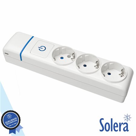 Extensão Elétrica 3X Schuko c/ Interruptor Ion Solera