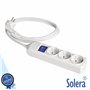 Tomada Elétrica c/ 3 Saídas Interruptor 1.5M Branco Solera