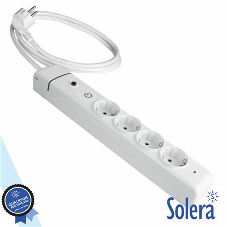 Tomada Elétrica c/ 4 Saídas Interruptor 1.5M Ion Solera