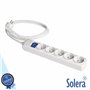 Tomada Elétrica c/ 5 Saídas Interruptor 3M Branco Solera