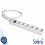 Tomada Elétrica c/ 6 Saídas Interruptor 3M Branco Solera