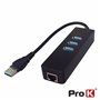 Hub USB-A c/ 3X USB 3.0 / 1X Rj45 1GBps Prok