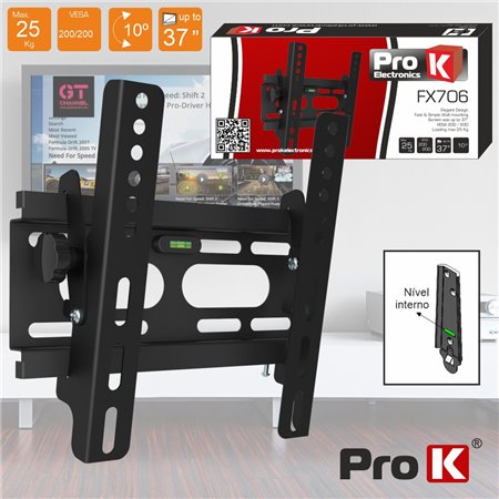 Suporte LCD/LED Até 37" Vesa 200/200 25Kg Prok